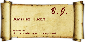 Buriusz Judit névjegykártya